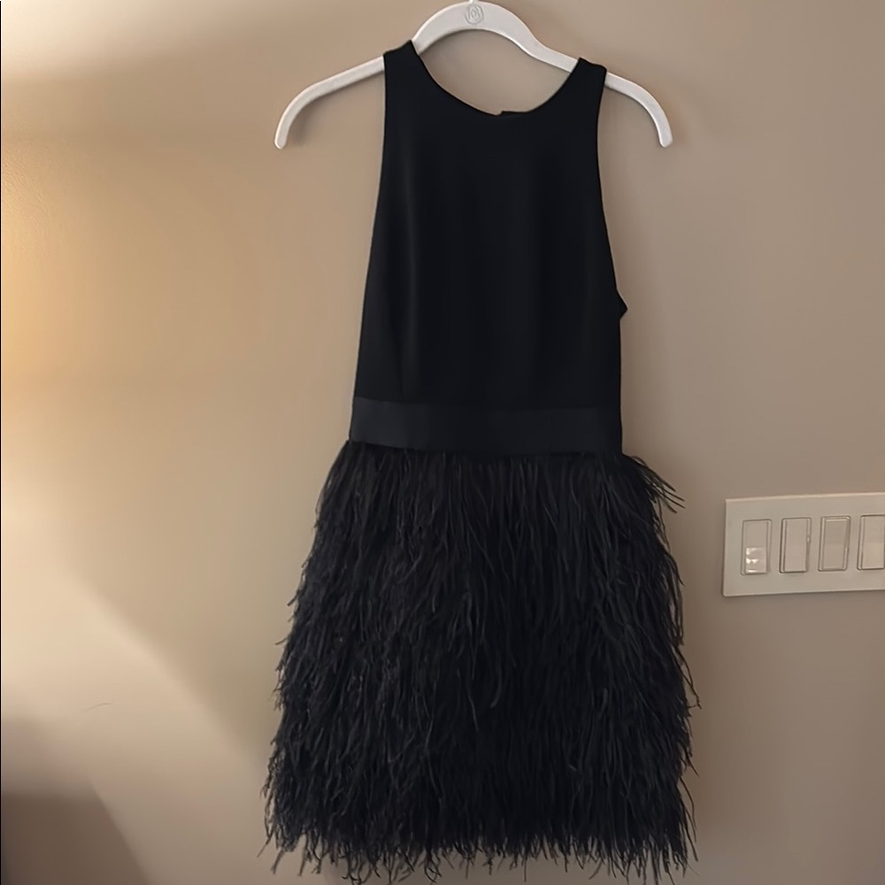 Milly Black Sheath Cocktail Dress with Halter Neckline